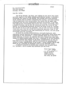 Laurence Leske Letter (June 6, 1979)